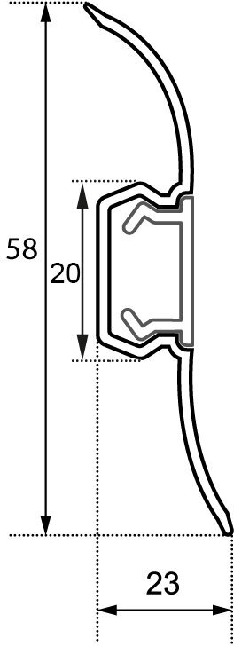 Плинтус ПВХ напольный Winart 58 мм серый 2500 мм S-профиль с кабель-каналом - фотография № 5