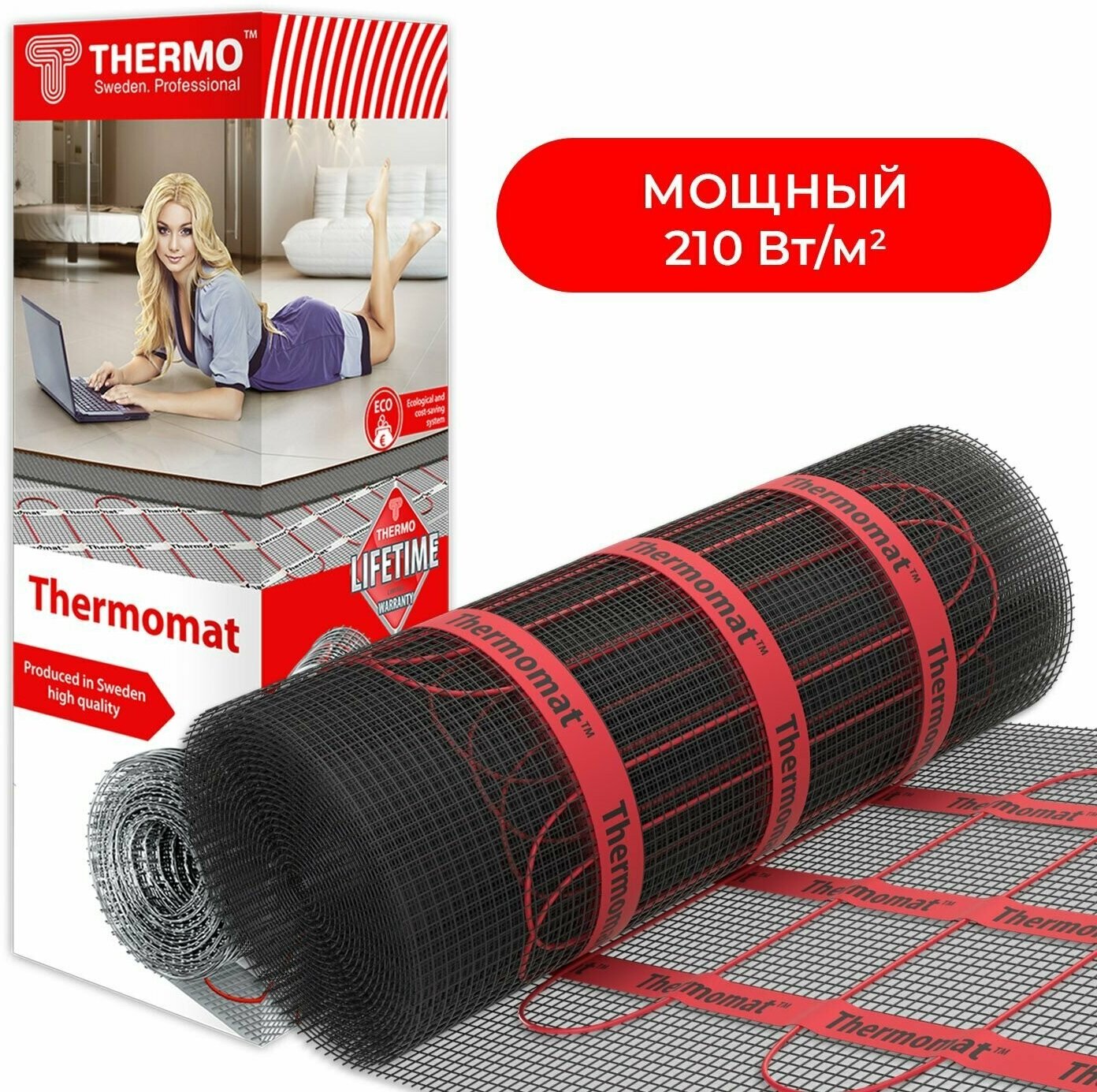 Теплый пол Thermomat TVK-210, 420 Вт, 1,9 кв. м (нагревательный мат)