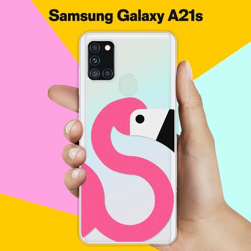 Силиконовый чехол Фламинго на Samsung Galaxy A21s противоударный силиконовый чехол совенок и флажки на samsung galaxy a21s самсунг галакси a21s