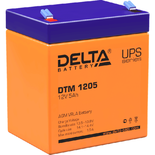 Аккумуляторная батарея DELTA BATTERY DTM 1205 аккумуляторная батарея delta battery dtm 12150 l 12в 150 а·ч