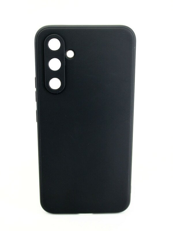 Чехол силиконовый матовый для Samsung Galaxy S23 FE, с защитой камеры, черный