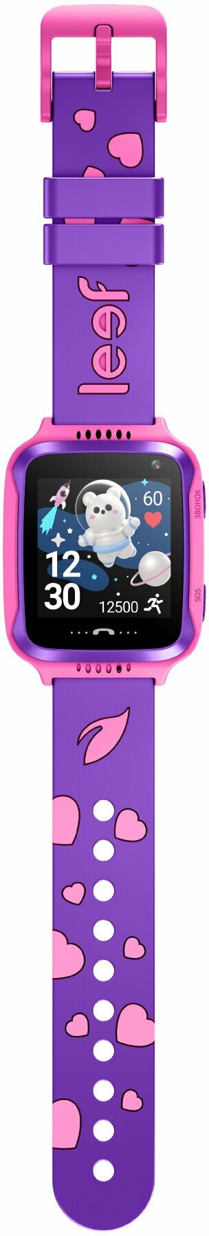 Часы-телефон Leef детские Kids Pulsar, фиолетово-розовые - фото №6