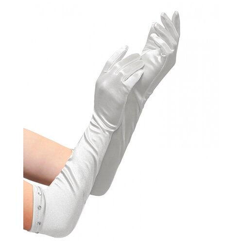фото Белые перчатки со стразами (детские) widmann