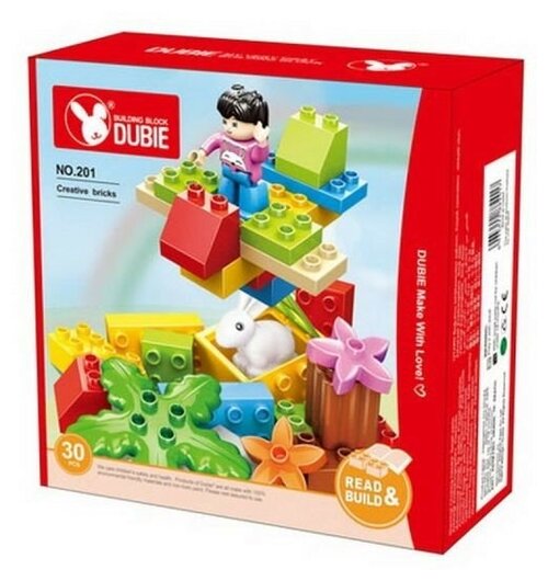 Конструктор Dubie Read & Build 201 Creative Bricks, 30 дет.