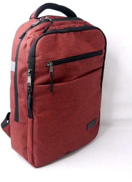 Рюкзак с уплотнённой спинкой сакси Т2085.9 43см (со светоотражающими элементами) красный (22553)