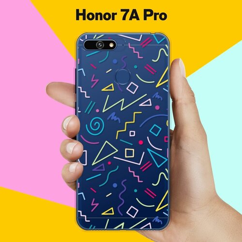 Силиконовый чехол Цветной узор на Honor 7A Pro силиконовый чехол узор из такс на honor 7a pro