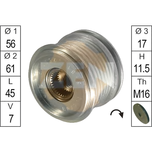 ZEN ZN5461 Шкив генератора MERCEDES SPRINTER 06- 1шт