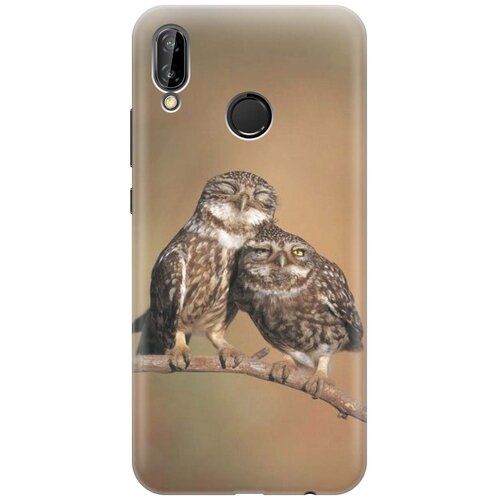 фото Gosso ультратонкий силиконовый чехол-накладка для huawei p20 lite с принтом "пара совушек"