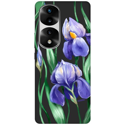 Матовый Soft Touch силиконовый чехол на Honor 70 Pro / Honor 70 Pro+ / Хонор 70 / 70 Про Плюс с 3D принтом Amazing Irises черный матовый soft touch силиконовый чехол на honor 70 pro honor 70 pro хонор 70 70 про плюс с 3d принтом amazing peonies черный