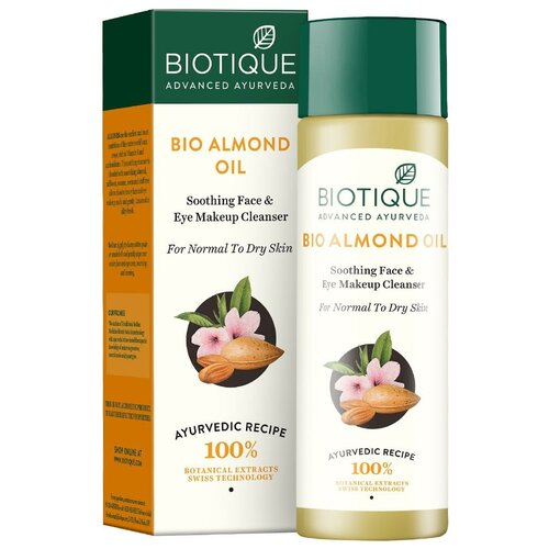 Biotique средство для снятия макияжа с лица и глаз для нормальной и сухой кожи успокаивающее Bio Almond Oil, 120 мл, 120 г