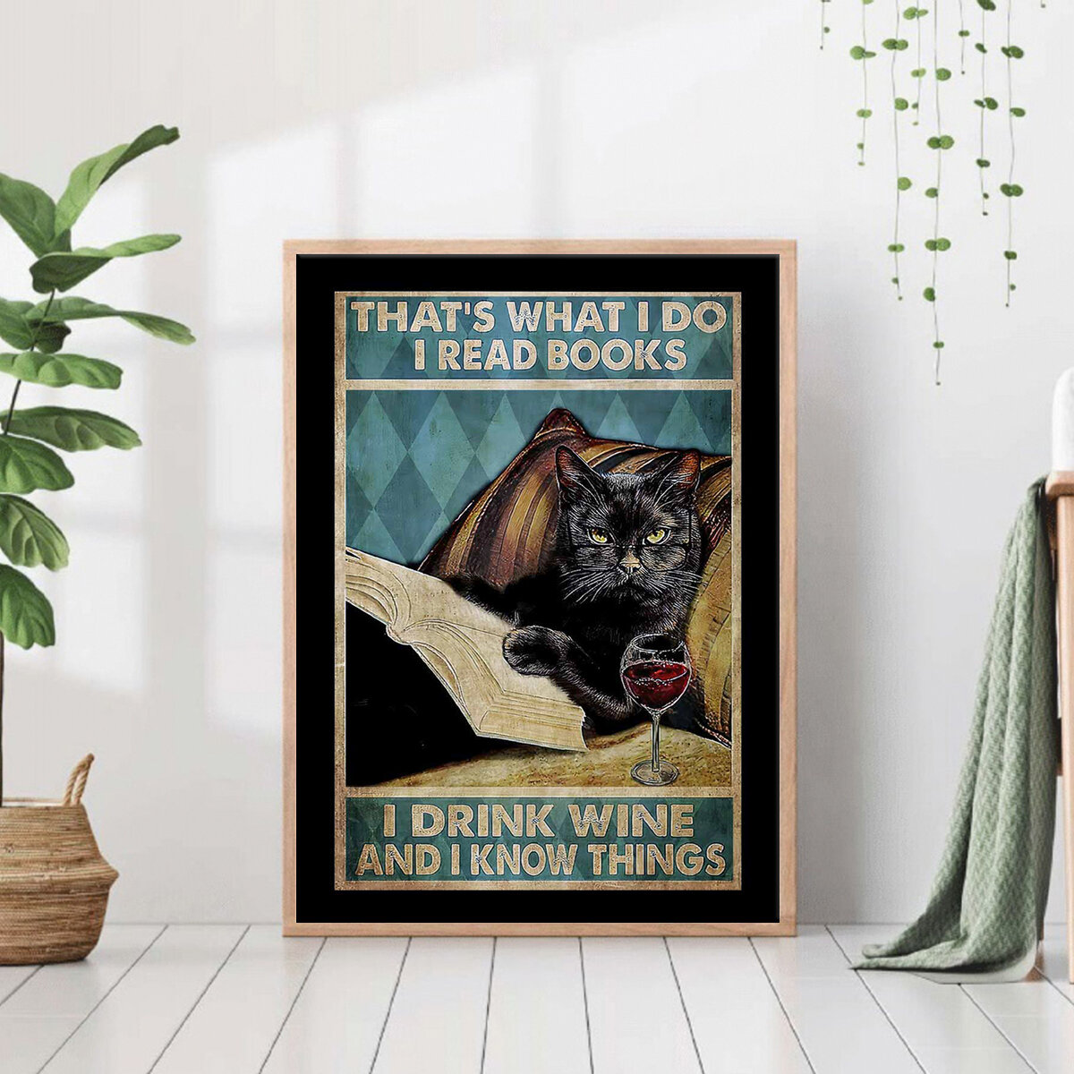 Постер без рамки "Кот с вином" 30 на 40 в тубусе / Картина для интерьера / Плакат / Постер на стену / Интерьерные картины