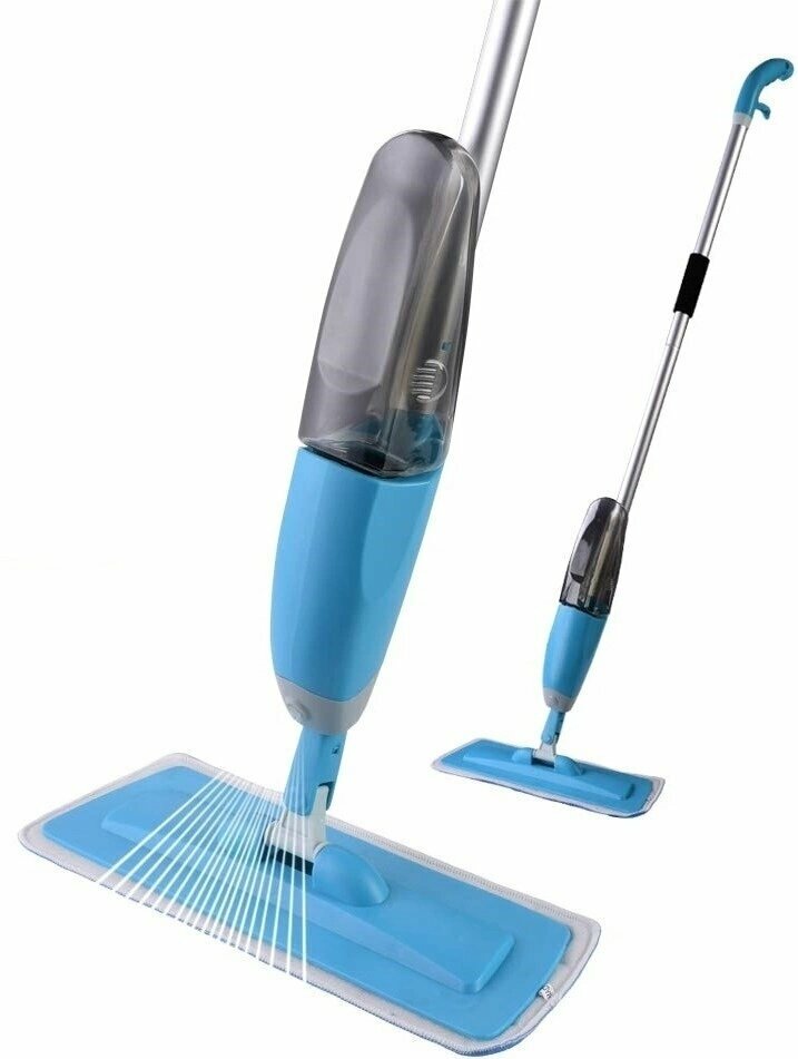 Швабра с распылителем для воды с насадкой из микрофибры Healthy Spray Mop синий