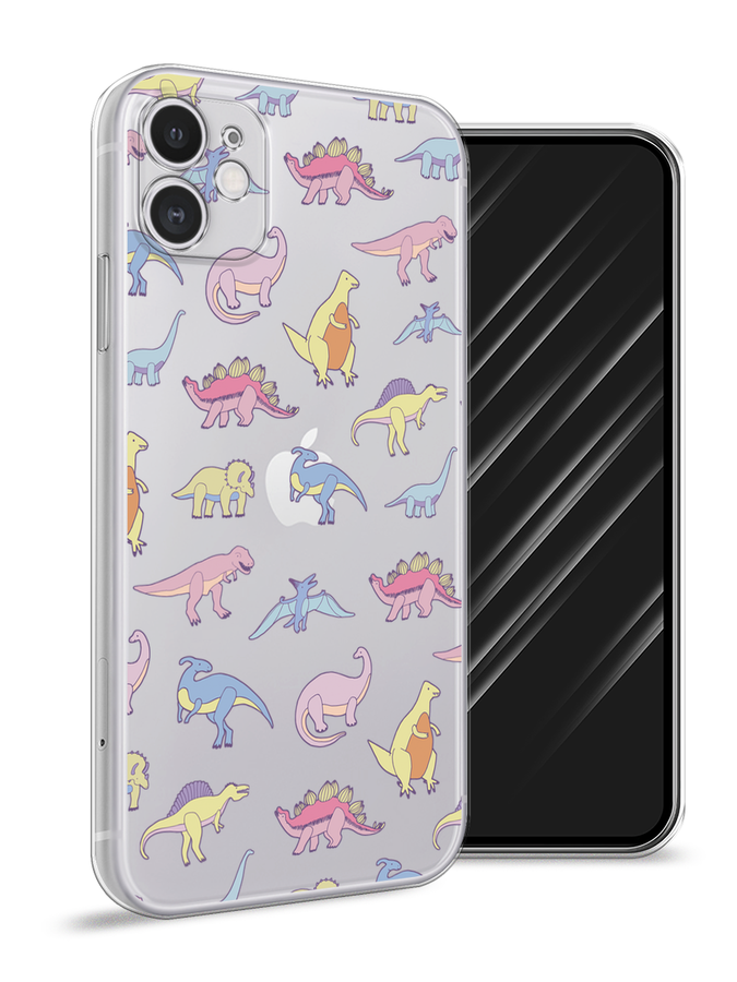 Силиконовый чехол "Милые динозаврики" на Apple iPhone 11 / Айфон 11