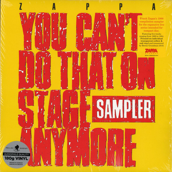 Zappa Frank "Виниловая пластинка Zappa Frank You Can't Do That On Stage Anymore (Sampler)"