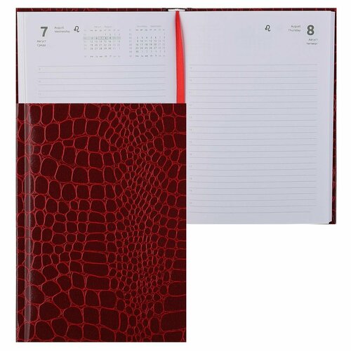 Ежедневник датированный 2024 год, В6, твердый картон 7Бц, бумвинил, поролон, 176 листов, цвет красный Arkona Attomex