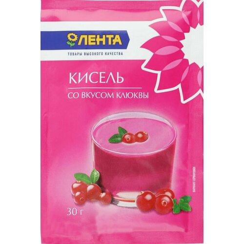 Кисель лента со вкусом клюквы, 30 г - 20 шт.