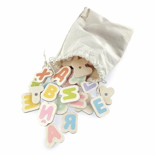 Магнитная азбука буквы русского алфавита из дерева учимся читать Ulanik 859₽