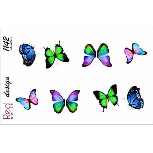 Слайдер-дизайн Red Nails №1142 - Бабочки большие