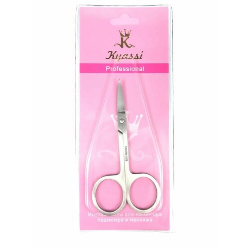 Ножницы маникюрные Kyassi №01, загнутые, металлические, 9см, 1 шт