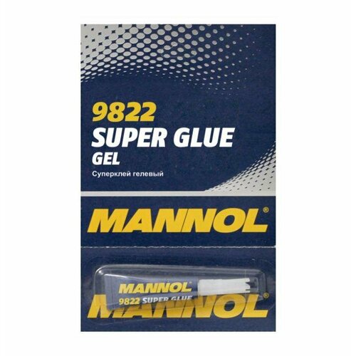 9822 MANNOL SUPER GLUE GEL 3 гр. Гелевый суперклей bison super glue gel kit 3g