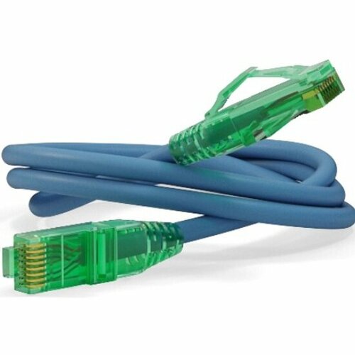 Патч-корд Hyperline PC-LPM-UTP-RJ45-RJ45-C6a-1M-LSZH-BL U/UTP, Cat.6a, 10G, LSZH, 1 м, синий