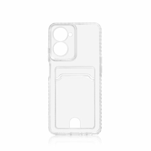 Силиконовый чехол DF для Realme C33, rmCardCase-02, с отделением для карты, прозрачный чехол df для realme c33 silicone с отделением для карты black rmcardcase 03