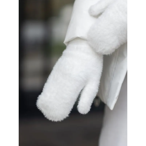 фото Варежки , размер 25-27, белый hand made tubatay