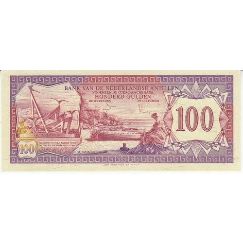Нидерландские Антильские острова 100 гульденов 1981 г. клуб нумизмат банкнота 100 гульденов нидерланд 1935 года