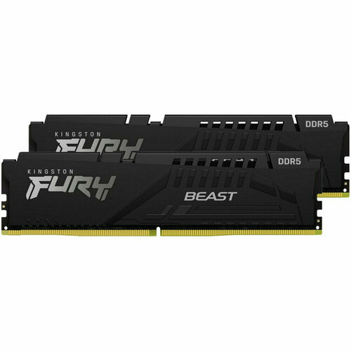 Оперативная память 16Gb DDR5 5600MHz Kingston Fury Beast (2x8Gb KIT) (KF556C40BBK2-16) оперативная память для компьютера 64gb 2x32gb pc5 44800 5600mhz ddr5 dimm unbuffered cl40 kingston fury beast kf556c40bbk2 64