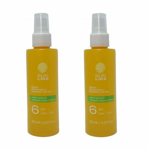 Sunlike Масло для быстрого и ровного загара SPF6, 150 мл, 2 шт