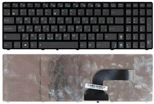 Клавиатура для Asus K73E, русская, черная с рамкой, с маленькой кнопкой Enter