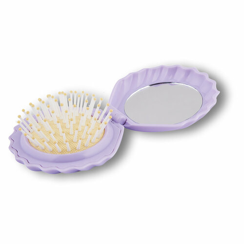 ZEBOРасческа складная массажная с зеркалом для волос ракушка цветная 400₽