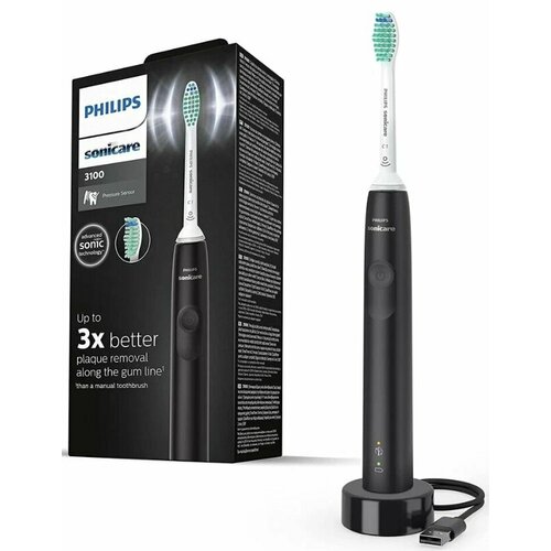 Электрическая зубная щетка Philips Sonicare 3100 series HX367114 черный 748000₽