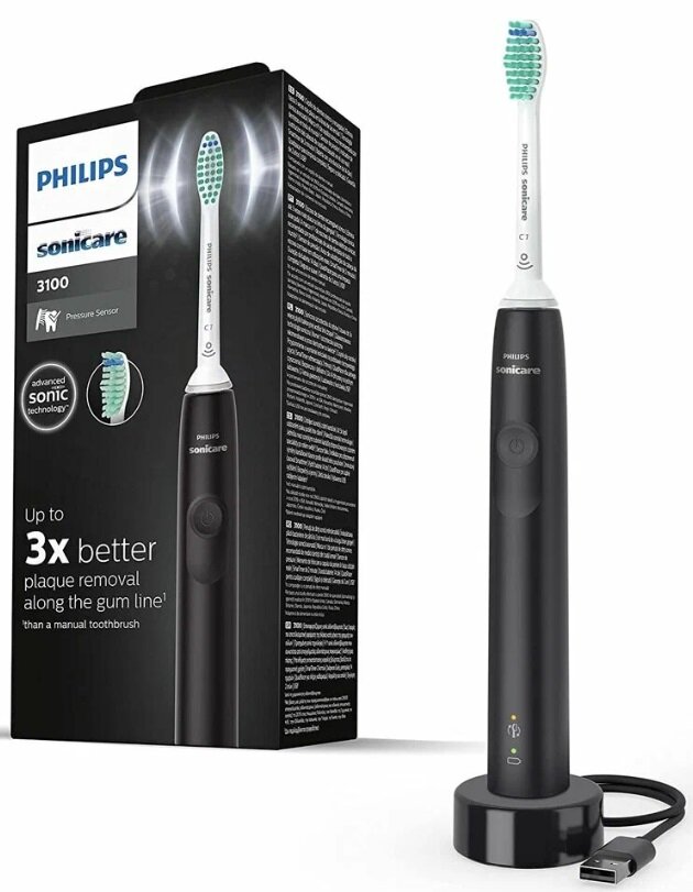 Электрическая зубная щетка Philips Sonicare 3100 series HX3671/14, черный