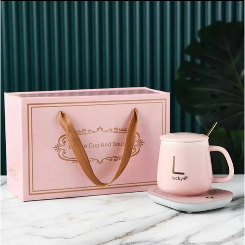 Кружка с подогревом от сети набор подарочный женщине коллеге на 8 марта