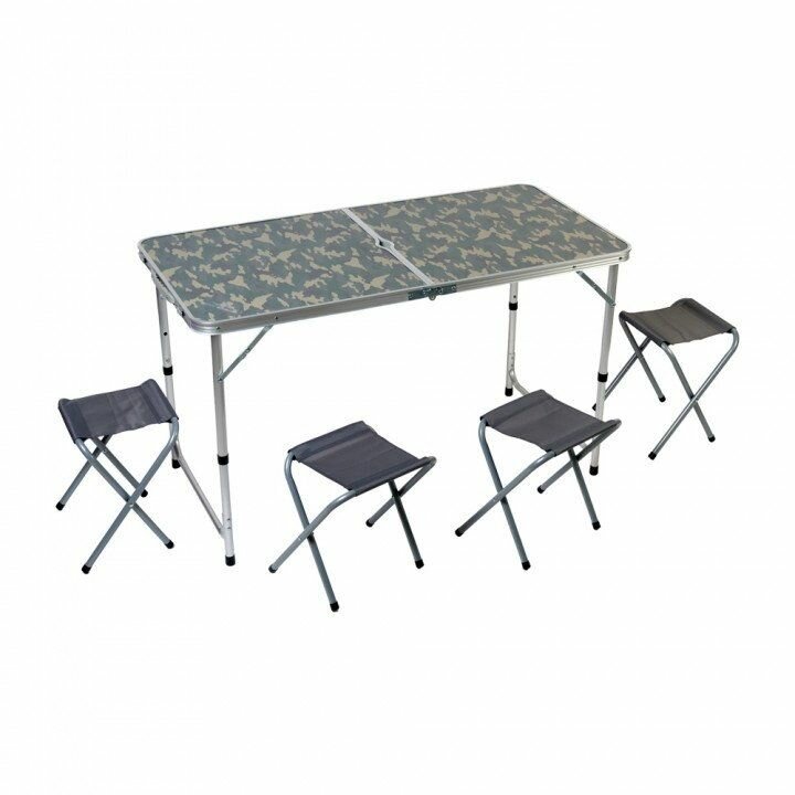 Набор EastShark алюминиевый стол + 4 стула 60x120 см