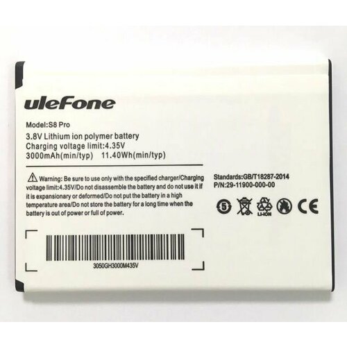 Аккумулятор Ulefone S8 S8 Pro 3000 mAh Новый 1999₽