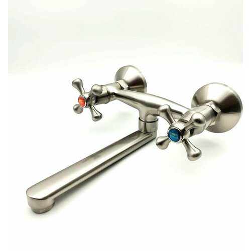 Вентильный смеситель для кухни настенный Europroduct 361RS цвет сатин