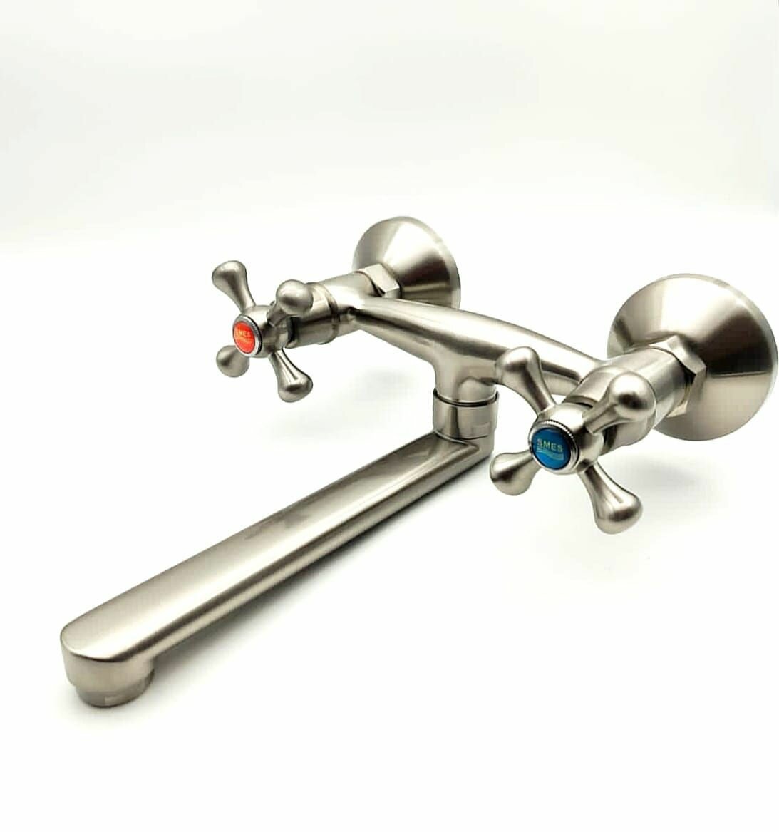 Вентильный смеситель для кухни настенный Europroduct 361RS цвет сатин