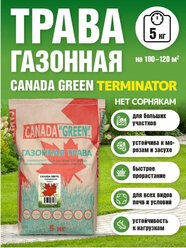 Газонная трава семена Канада Грин Нет сорнякам 5кг / Canada Green Terminator 5кг