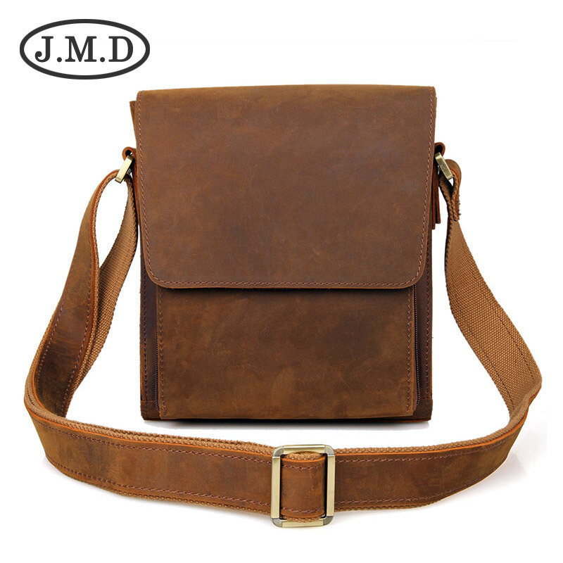 фото Сумка-мессенджер Crazy Horse, натуральная кожа, большая вместимость, мужская