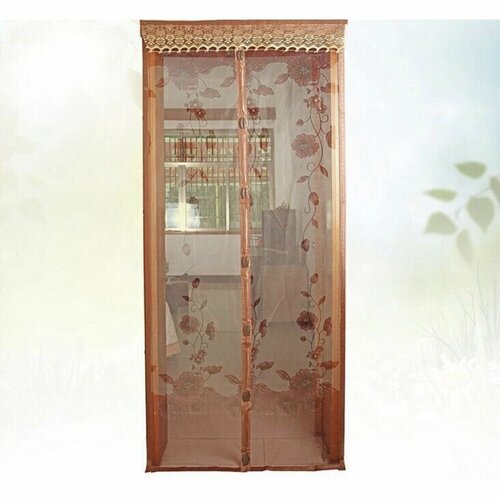 Сетка от комаров и насекомых на магнитах для двери с рисунком 150 х 210 см Цвет зеленый 460₽