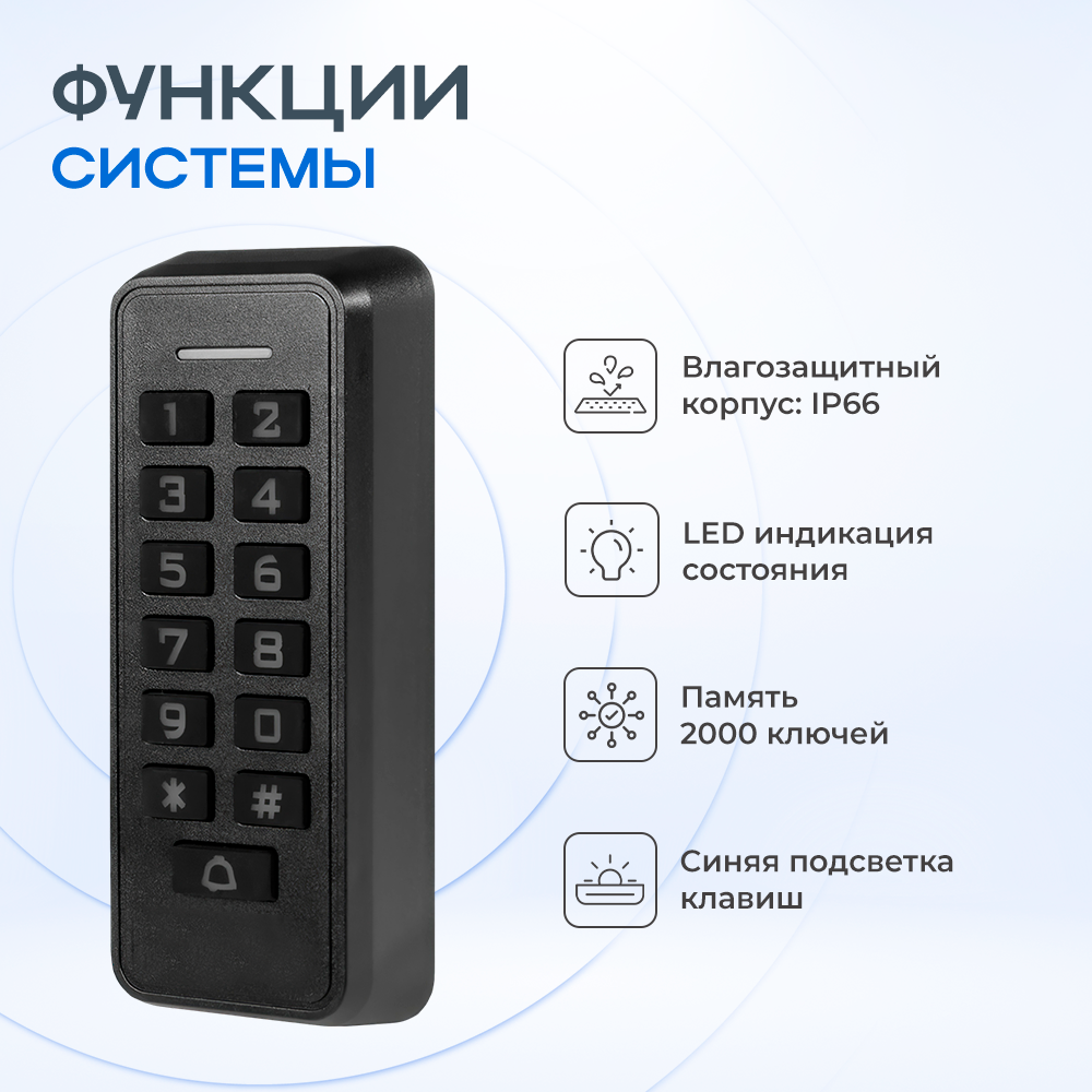 Панель доступа Ps-Link PS-K33EM с кодонаборной панелью — фото 1