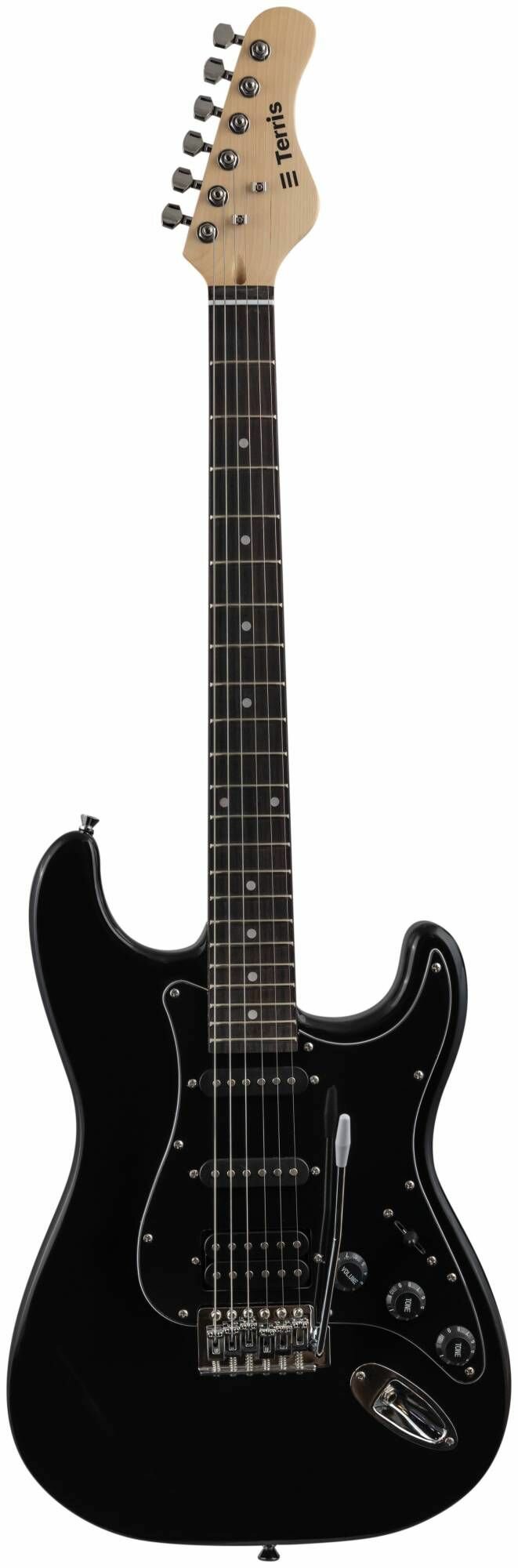 Электрогитара TERRIS стратокастер TST-065 BK, тополь, HSS, 1V, 2T