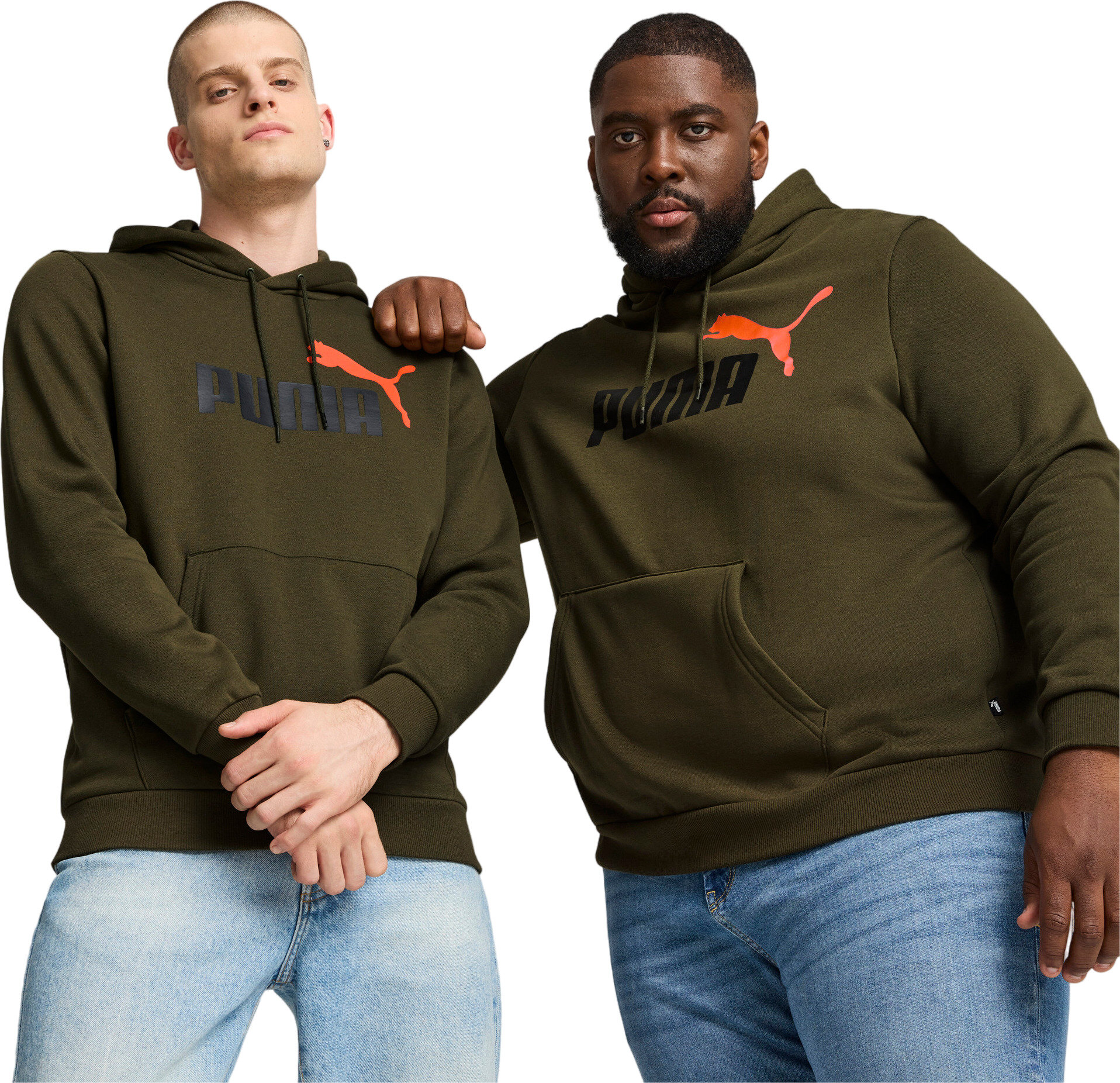 Puma; ESSENTIALS+ 2 COL BIG LOGO FLEECE HOODIE