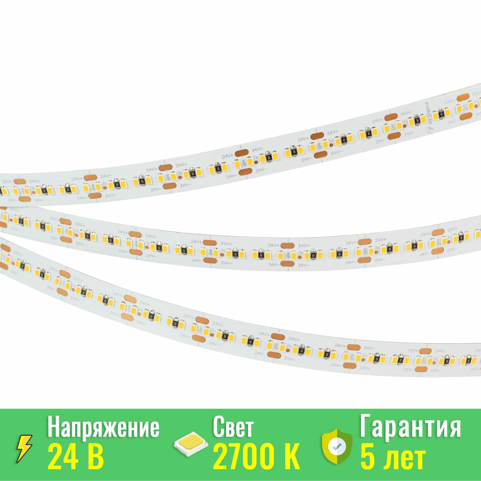 Светодиодная лента MICROLED-M300-10mm 24V Warm2700 (21.6 W/m, IP20, 2216, 5m) (Arlight, 21.6 Вт/м, IP20) 023591(2)