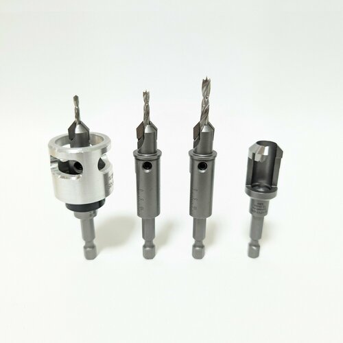 Набор зенкеров по дереву со сверлом и ограничителем