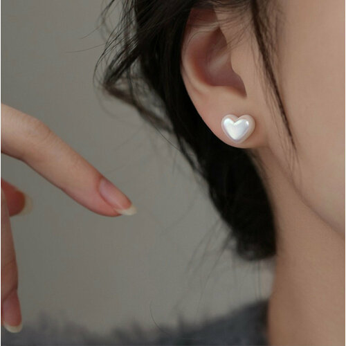 Серьги одиночные, пусеты Стайл Групп, жемчуг имитация, размер 30 мм, белый