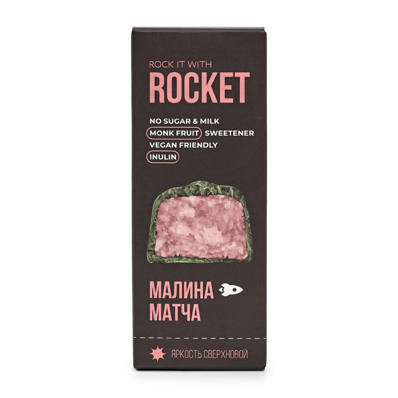Батончик Rocket Energy натуральный с чаем матча, кокосом и малиной, 45г 1 шт.