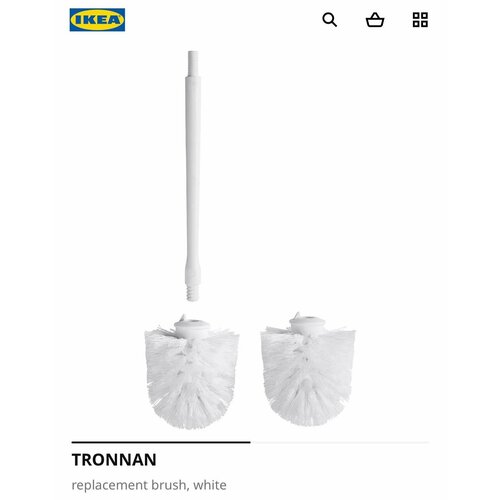 Щетки для ершиков IKEA TRONNAN сменные полипропилен цвет белый набор 2 шт 890₽